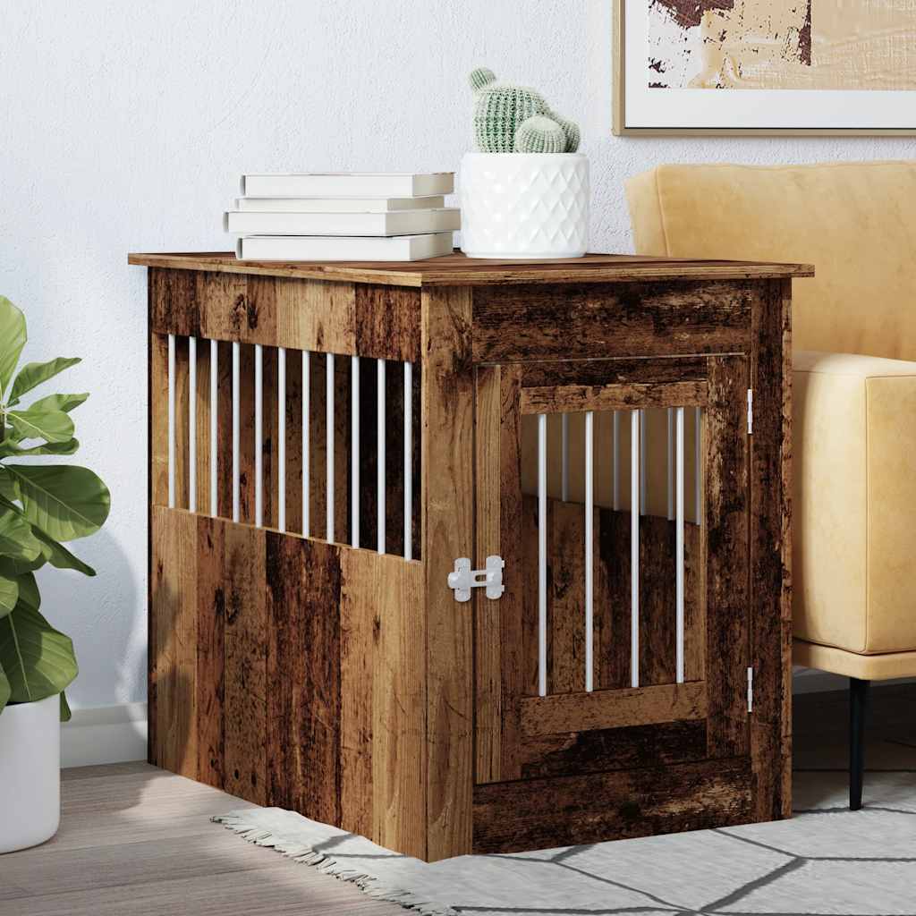 Vidaxl Hondenbench 55x80x68 cm Bois transformé vieux bois coloré