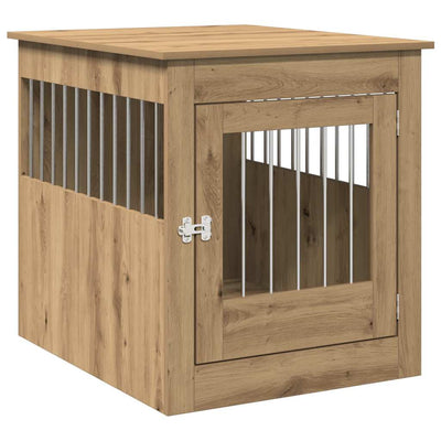 Caisse pour chien Vidaxxl 64,5x80x71 cm en bois travaillé, coloris chêne artisanal