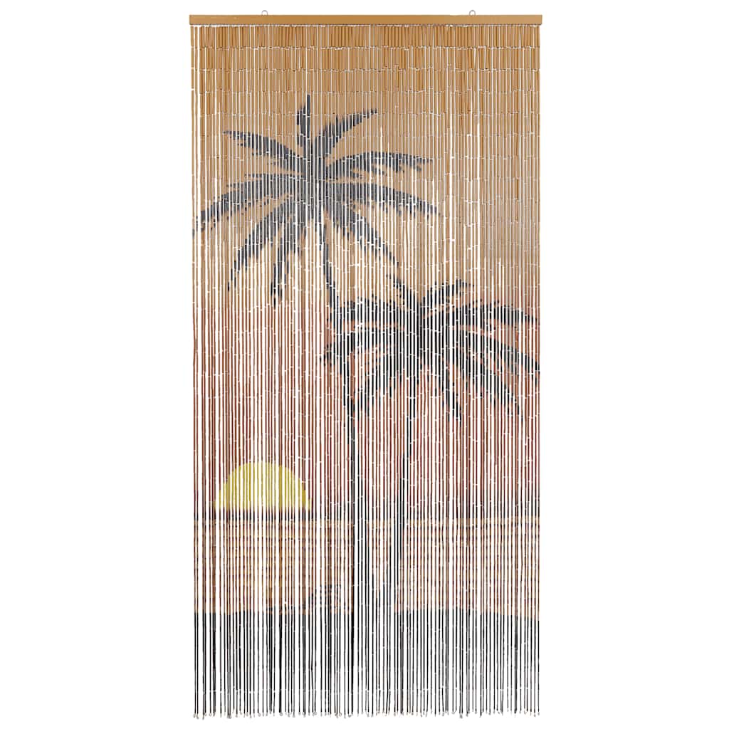 VidaXL rideau anti-insectes imprimé palmier 90x220 cm bambou