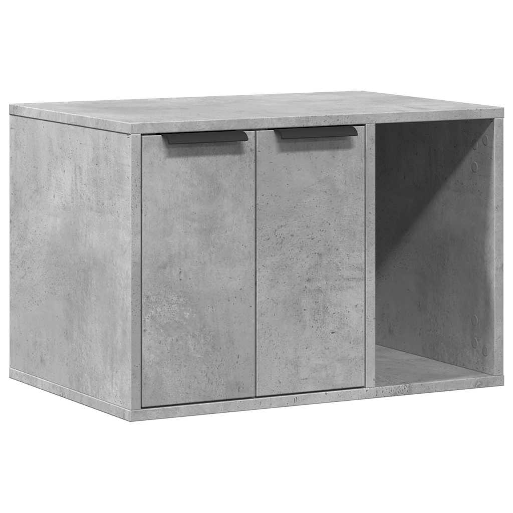 Vidaxxl bac à litière pour chat 60x40x40 cm bois d'ingénierie béton gris
