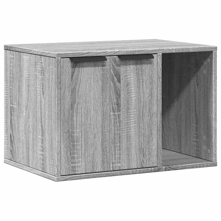 Vidaxxl litière pour chat 60x40x40 cm bois d'ingénierie gris coloris chêne sonoma