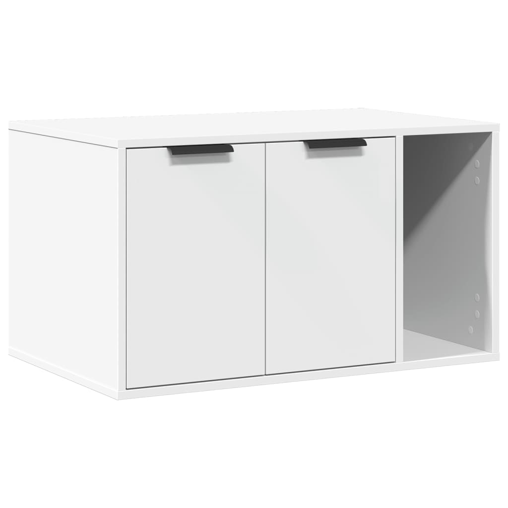 Vidaxxl litière pour chat 80x50x45 cm bois fini blanc