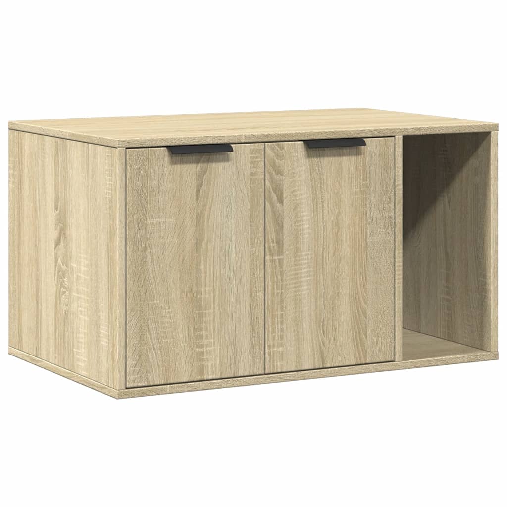 Vidaxxl litière pour chat 80x50x45 cm en dérivé du bois couleur chêne sonoma