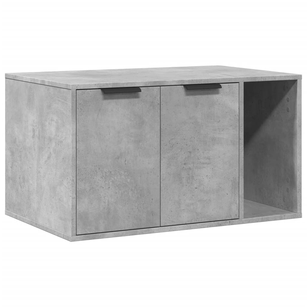 Vidaxxl litière pour chat 80x50x45 cm bois d'ingénierie béton gris