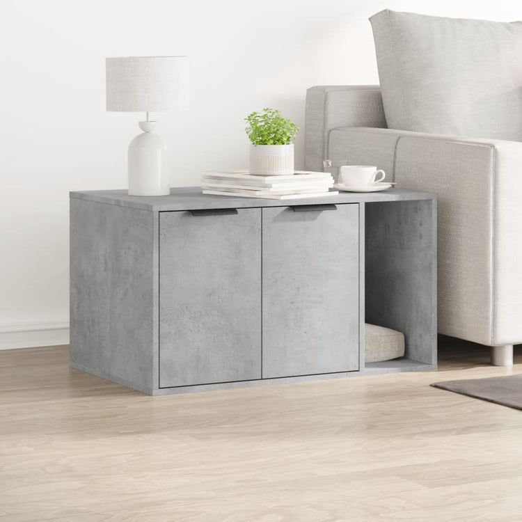 Vidaxxl litière pour chat 80x50x45 cm bois d'ingénierie béton gris