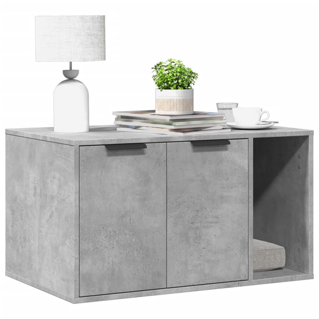 Vidaxxl litière pour chat 80x50x45 cm bois d'ingénierie béton gris