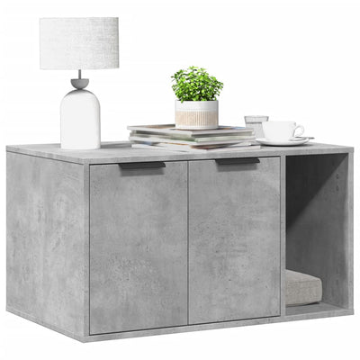 Vidaxxl litière pour chat 80x50x45 cm bois d'ingénierie béton gris