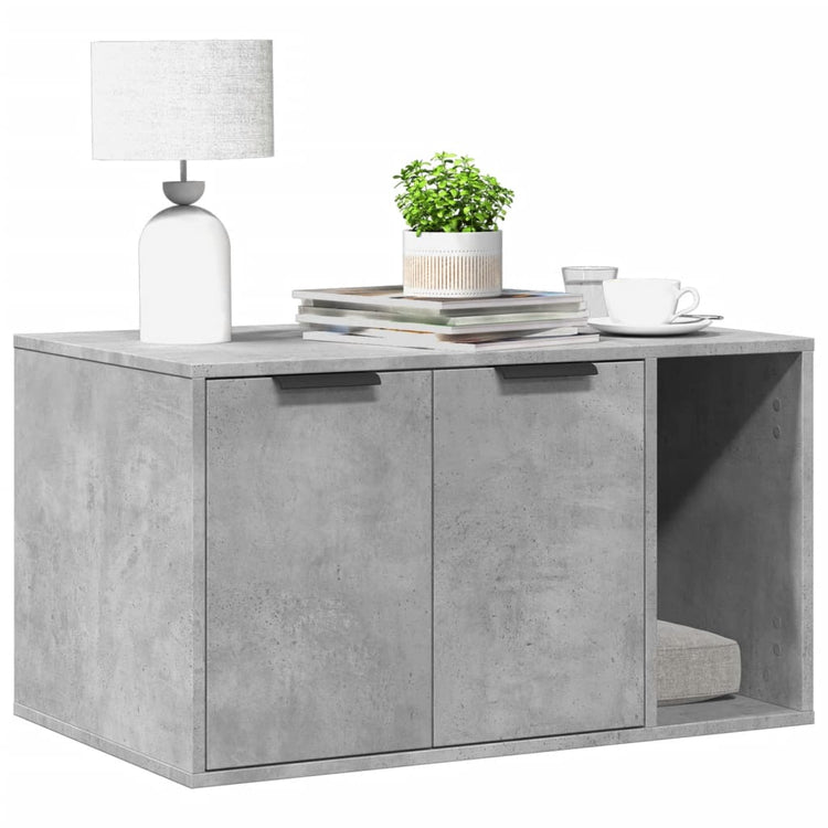 Vidaxxl litière pour chat 80x50x45 cm bois d'ingénierie béton gris