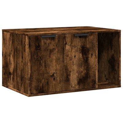 Vidaxxl litière pour chat 80x50x45 cm bois traité, chêne fumé