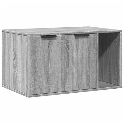Vidaxxl litière pour chat 80x50x45 cm bois d'ingénierie gris coloris chêne sonoma