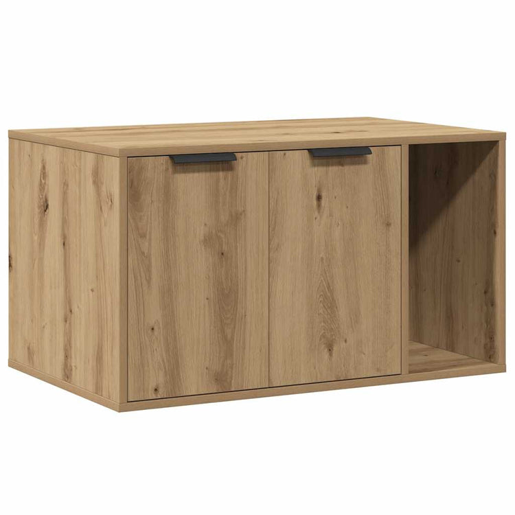 Vidaxxl litière pour chat 80x50x45 cm en bois travaillé, couleur chêne artisanal