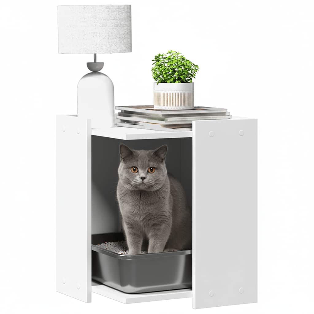 Vidaxl kattenbakkast 42x42x51 cm Bois de bois transformé