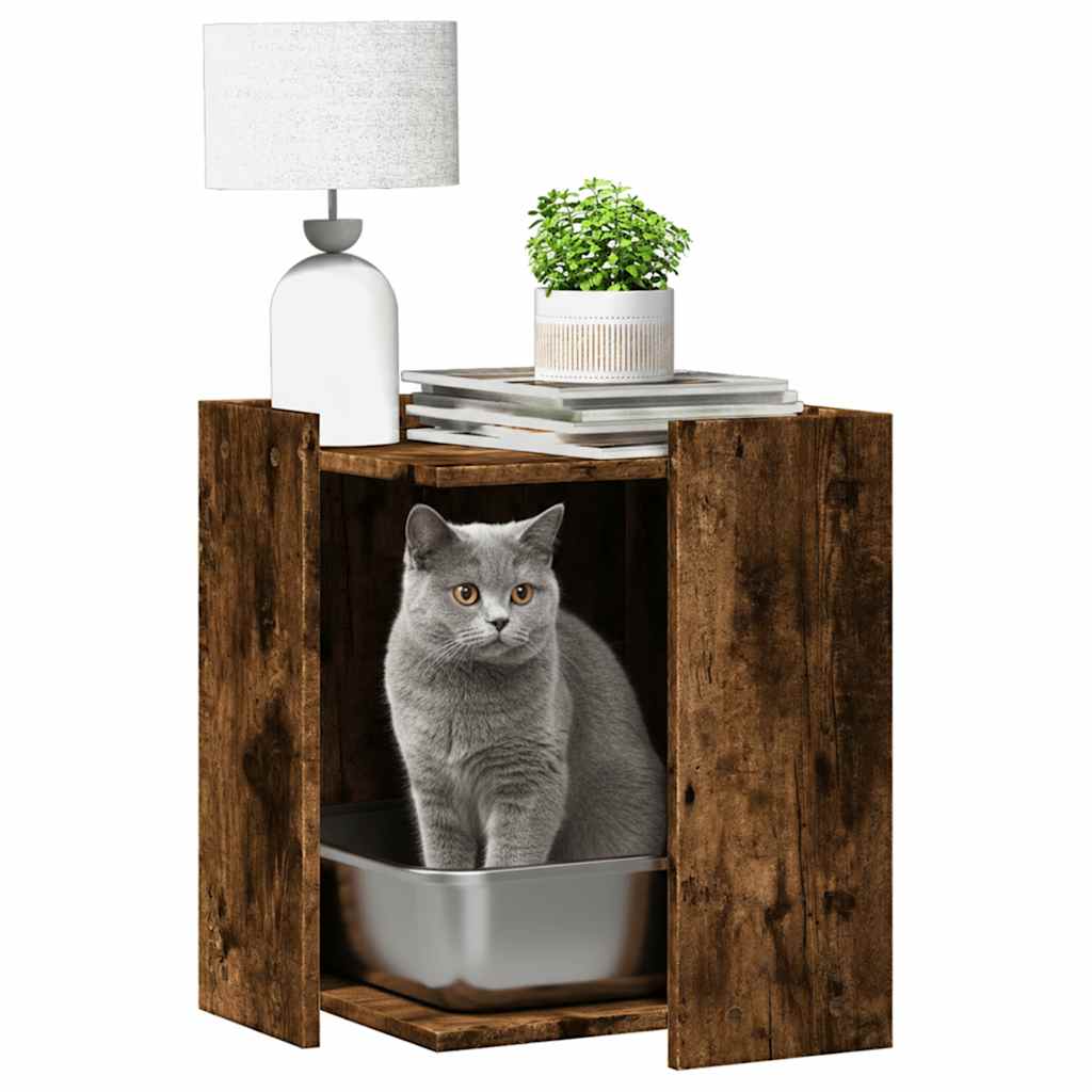 Vidaxl Cattenbakkast 42x42x51 cm en bois transformé en bois fumé de couleur