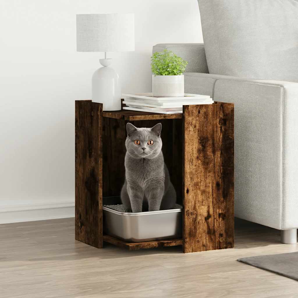 Vidaxl Cattenbakkast 42x42x51 cm en bois transformé en bois fumé de couleur