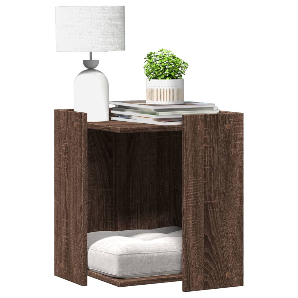 Vidaxl kattenbakkast 42x42x51 cm en bois coupé en chêne brun -colore