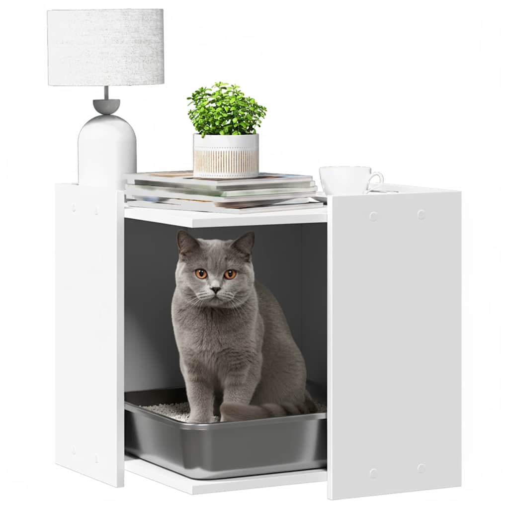Vidaxl kattenbakkast 53x53x51 cm Bois de bois transformé