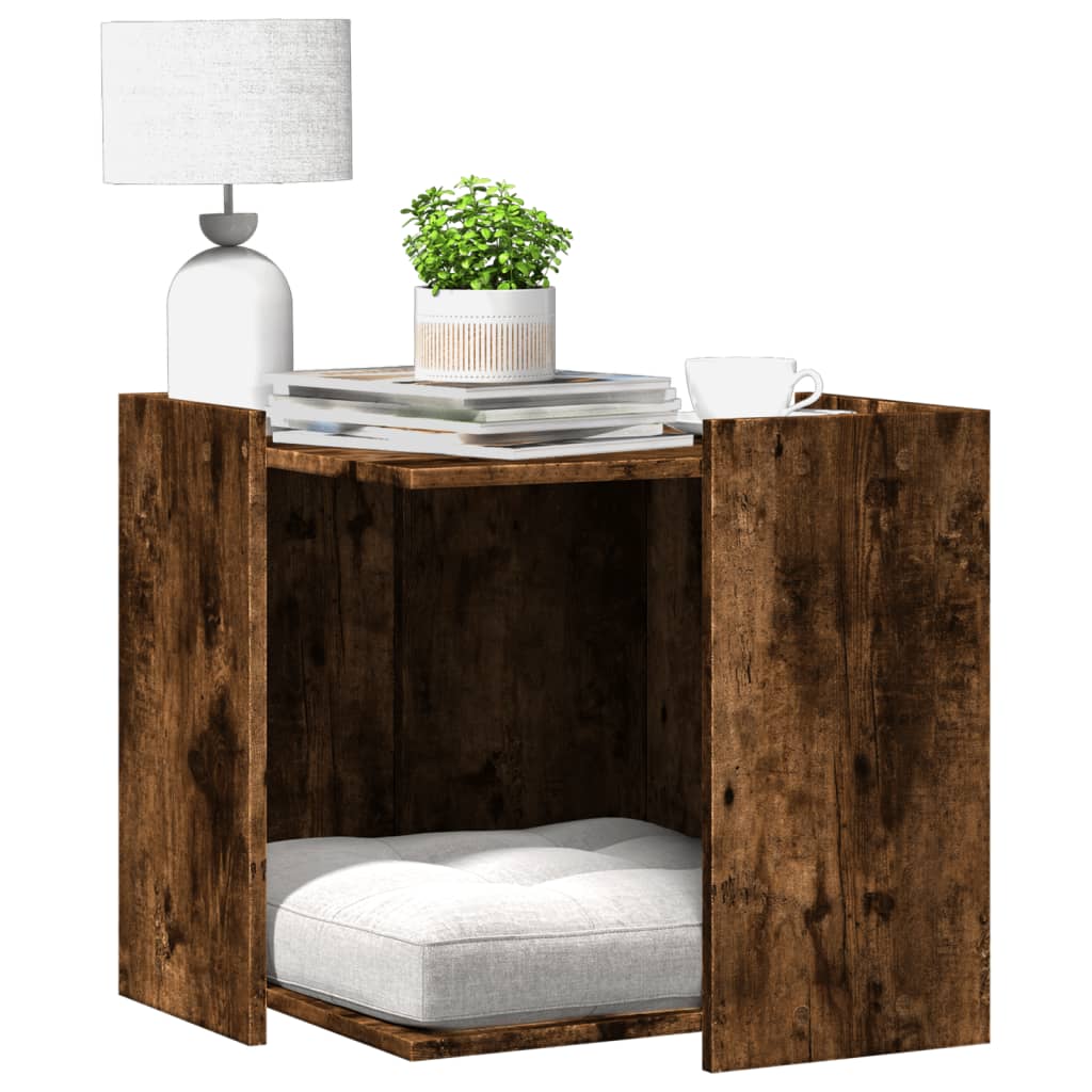 Vidaxl Cattenbakkast 53x53x51 cm en bois de chêne fumé en bois coloré