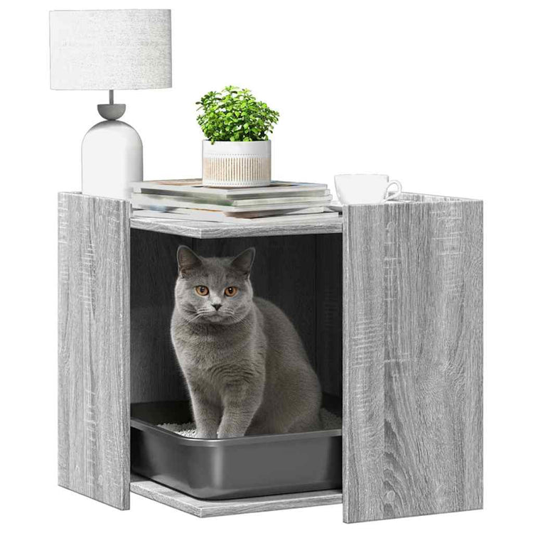 Vidaxl Cattenbakkast 53x53x51 cm Couleur de chêne sonoma gris et gris propice