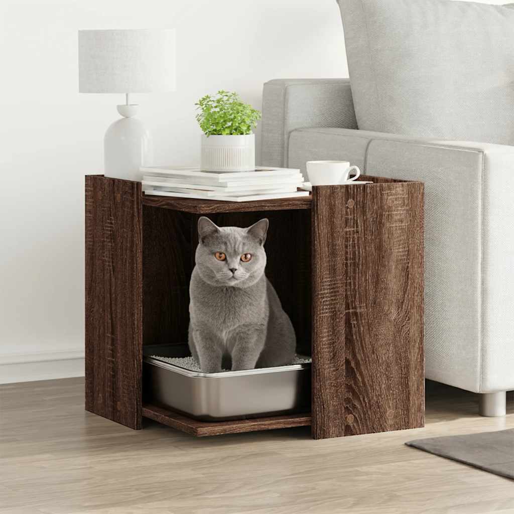 Vidaxl Cattenbakkast 53x53x51 cm en bois coupé en chêne brun -colore