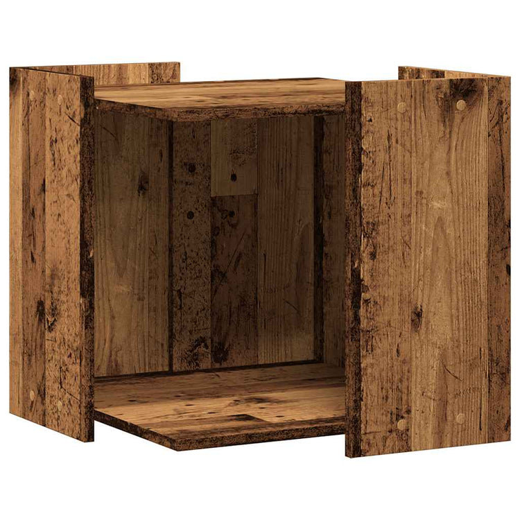 Vidaxl kattenbakkast 53x53x51 cm bois transformé vieux bois coloré