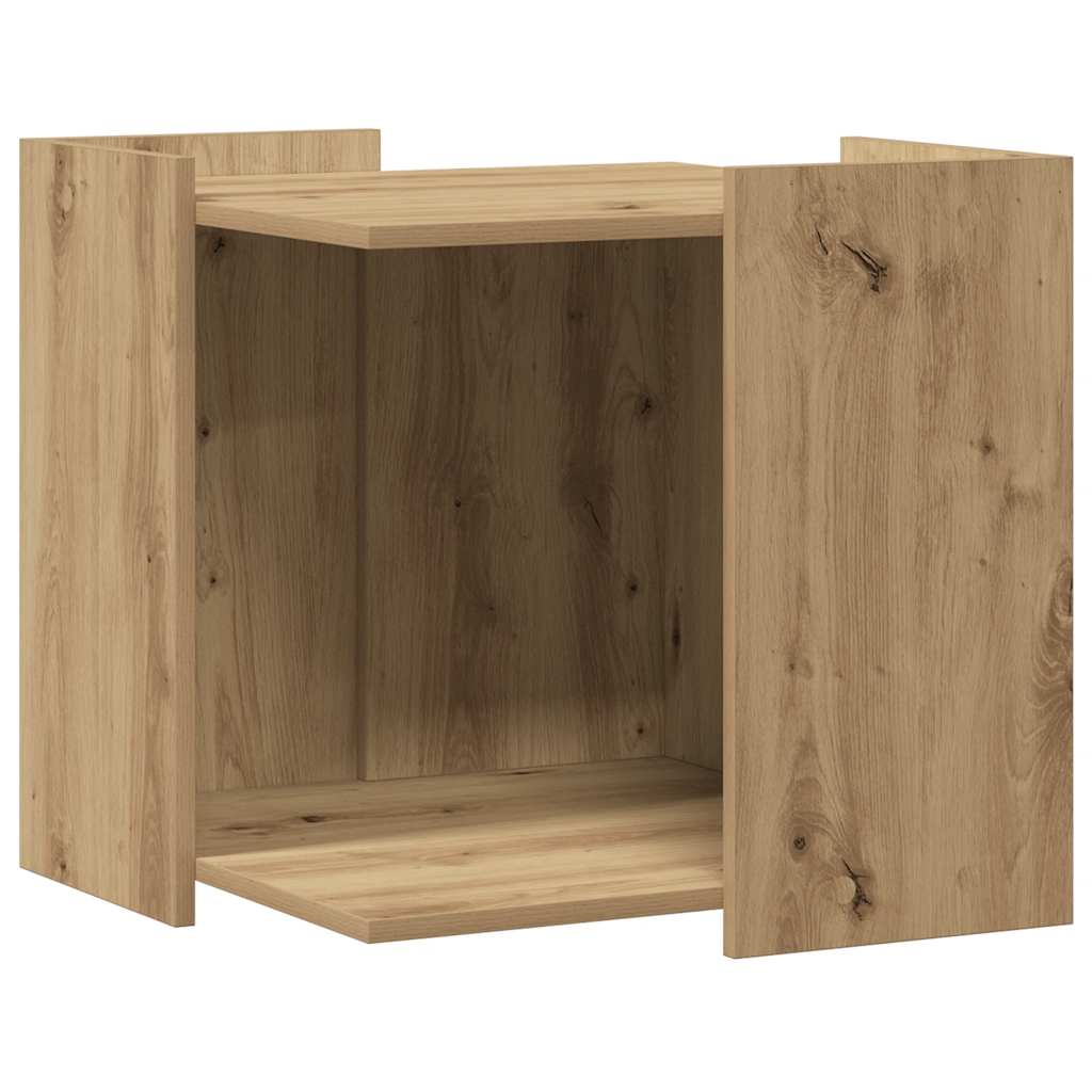 Vidaxxl litière pour chat 53x53x51 cm en bois travaillé, couleur chêne artisanal