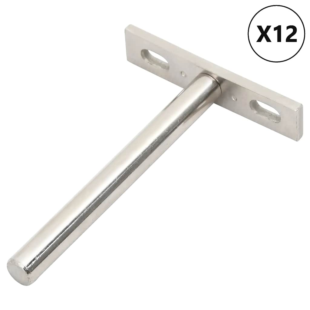 Vidaxl Floating Plank Carriers 12st Invisible Ø10x100 mm d'acier au carbone