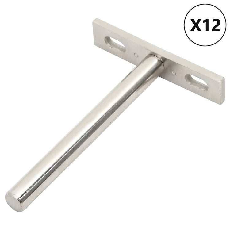 Vidaxl Floating Plank Carriers 12st Invisible Ø10x100 mm d'acier au carbone