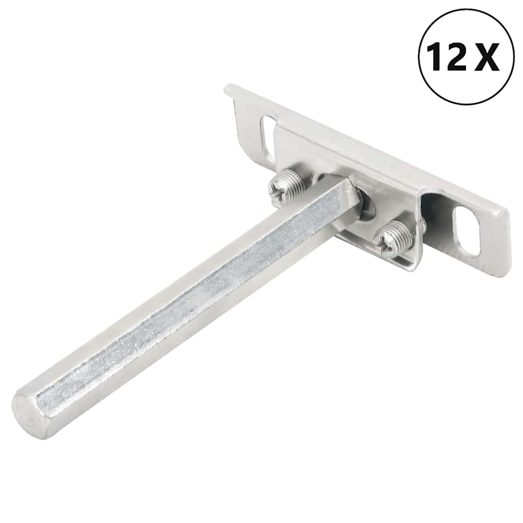 Vidaxl Floating Plank Carriers 12st Invisible Ø12x100 mm d'acier au carbone