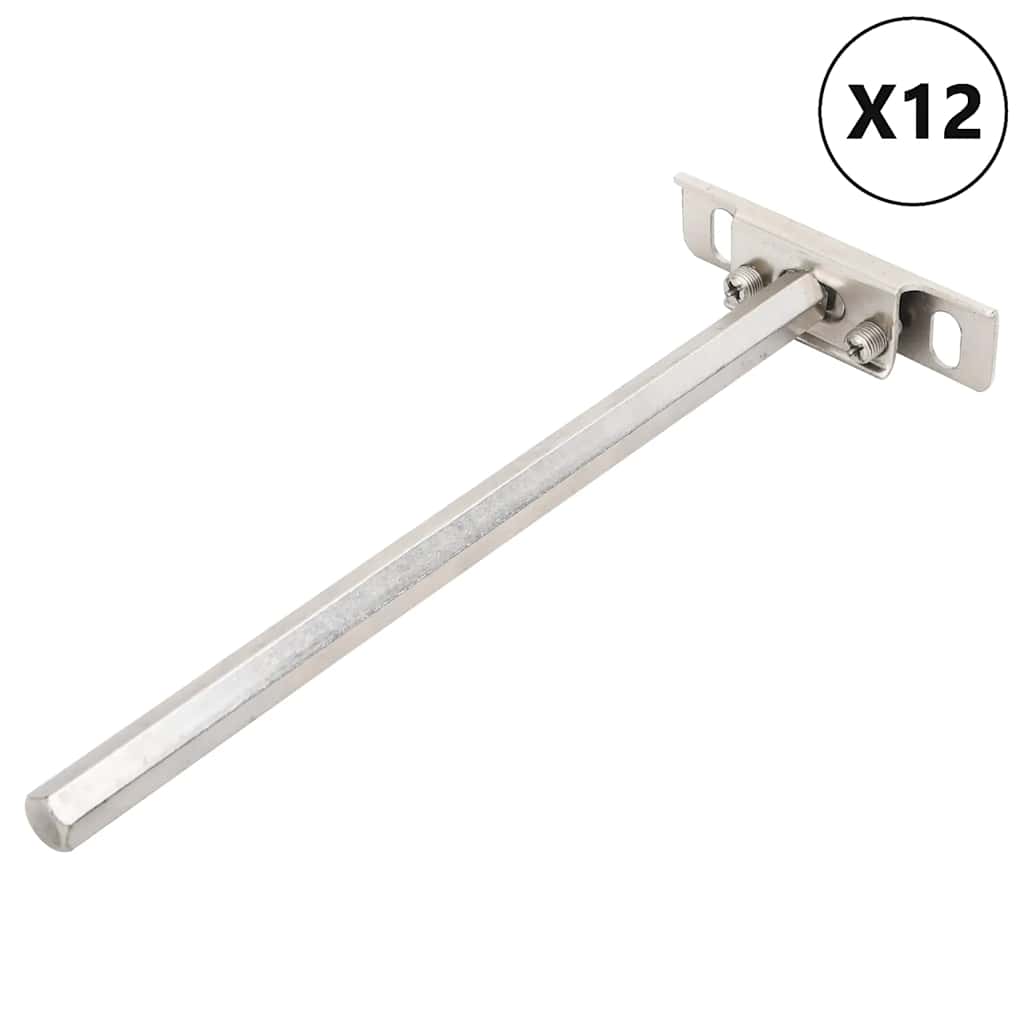 Vidaxl Floating Plank Carriers 12st Invisible Ø12x200 mm d'acier au carbone