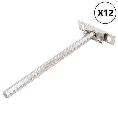 Vidaxl Floating Plank Carriers 12st Invisible Ø12x200 mm d'acier au carbone