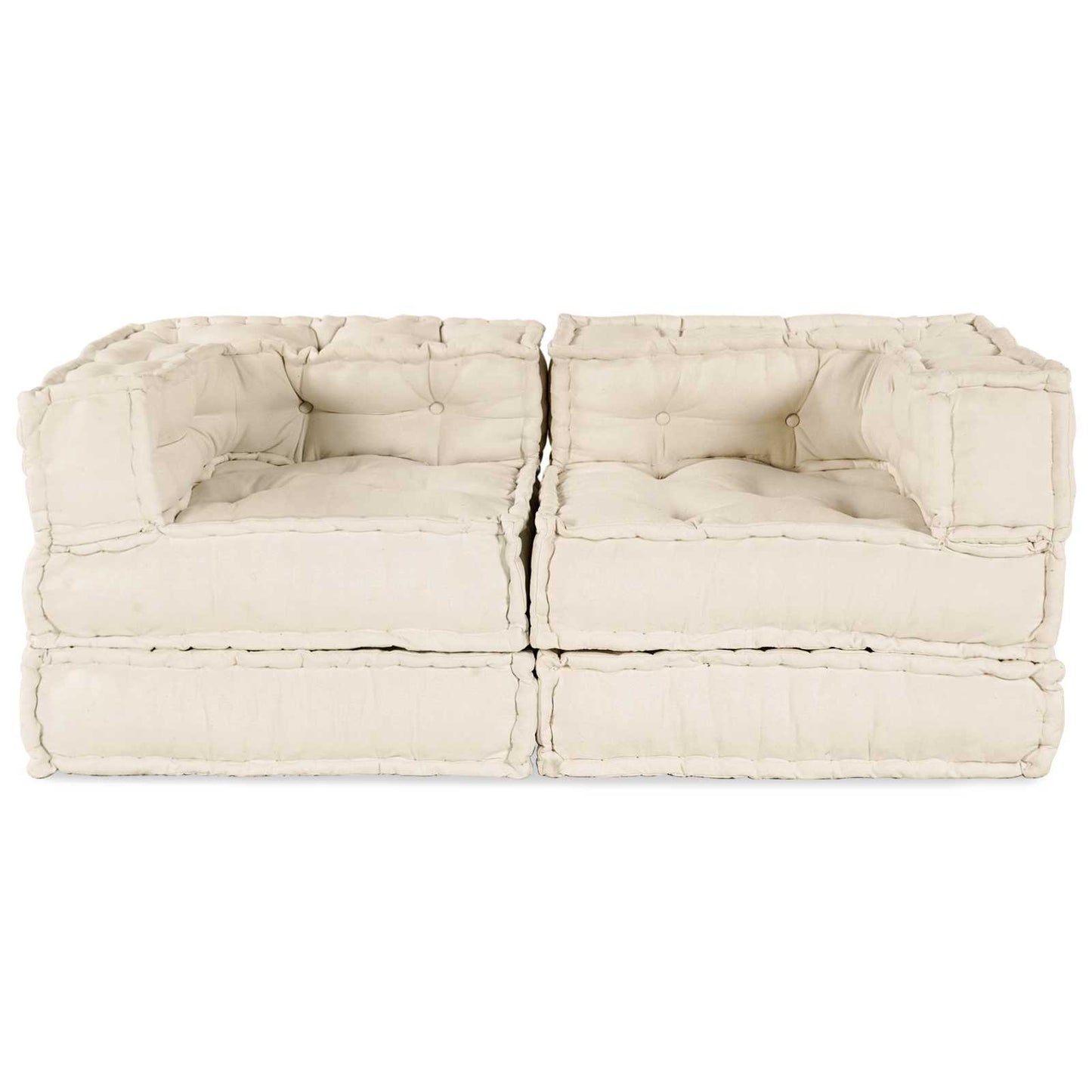 Vidaxl canapé modulable 2 pcs crème 140 x 70 x 56 cm tissu
