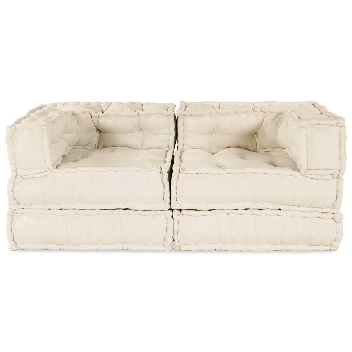 Vidaxl canapé modulable 2 pcs crème 140 x 70 x 56 cm tissu