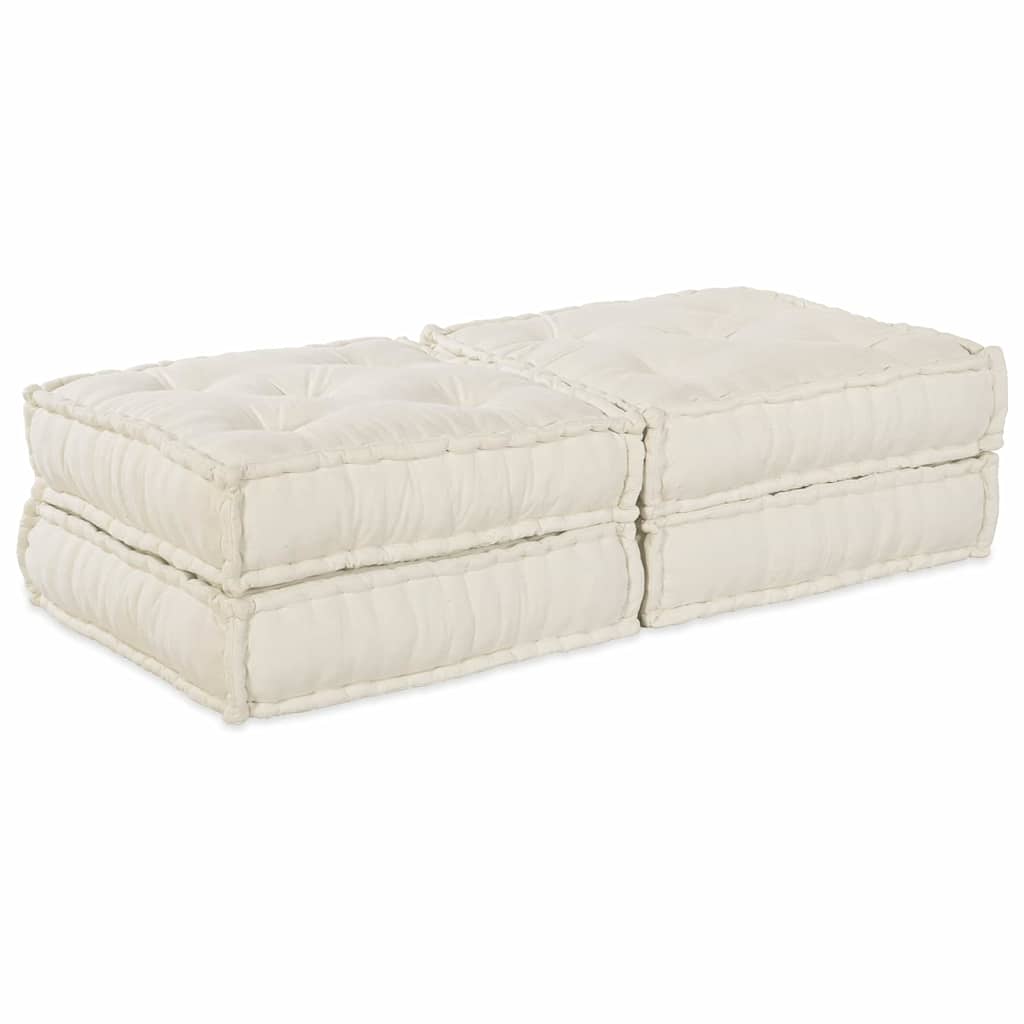 Vidaxl canapé modulable 2 pcs crème 140 x 70 x 36 cm tissu