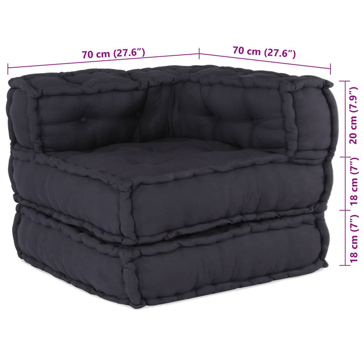 Vidaxl canapé modulable 2 pcs anthracite 140 x 70 x 56 cm tissu