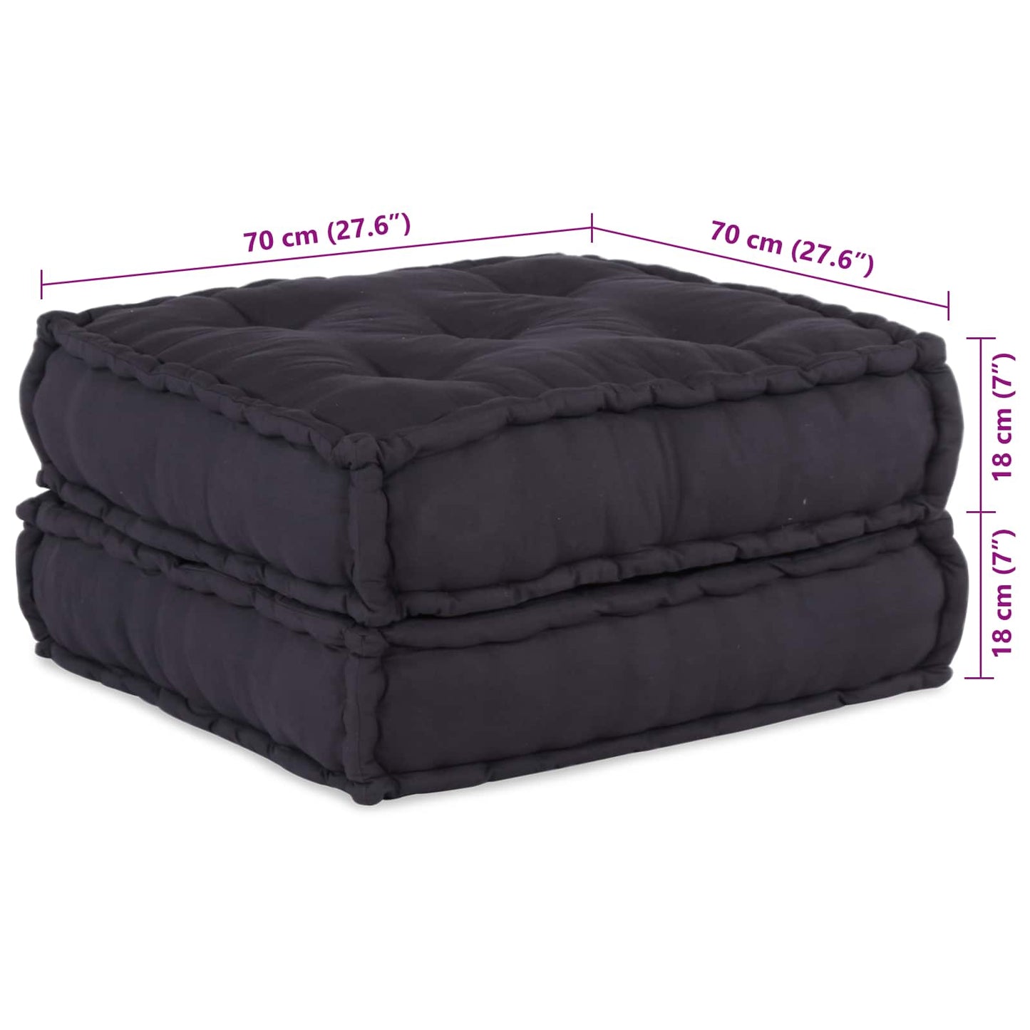 Vidaxl canapé modulable 2 pcs anthracite 140 x 70 x 36 cm tissu