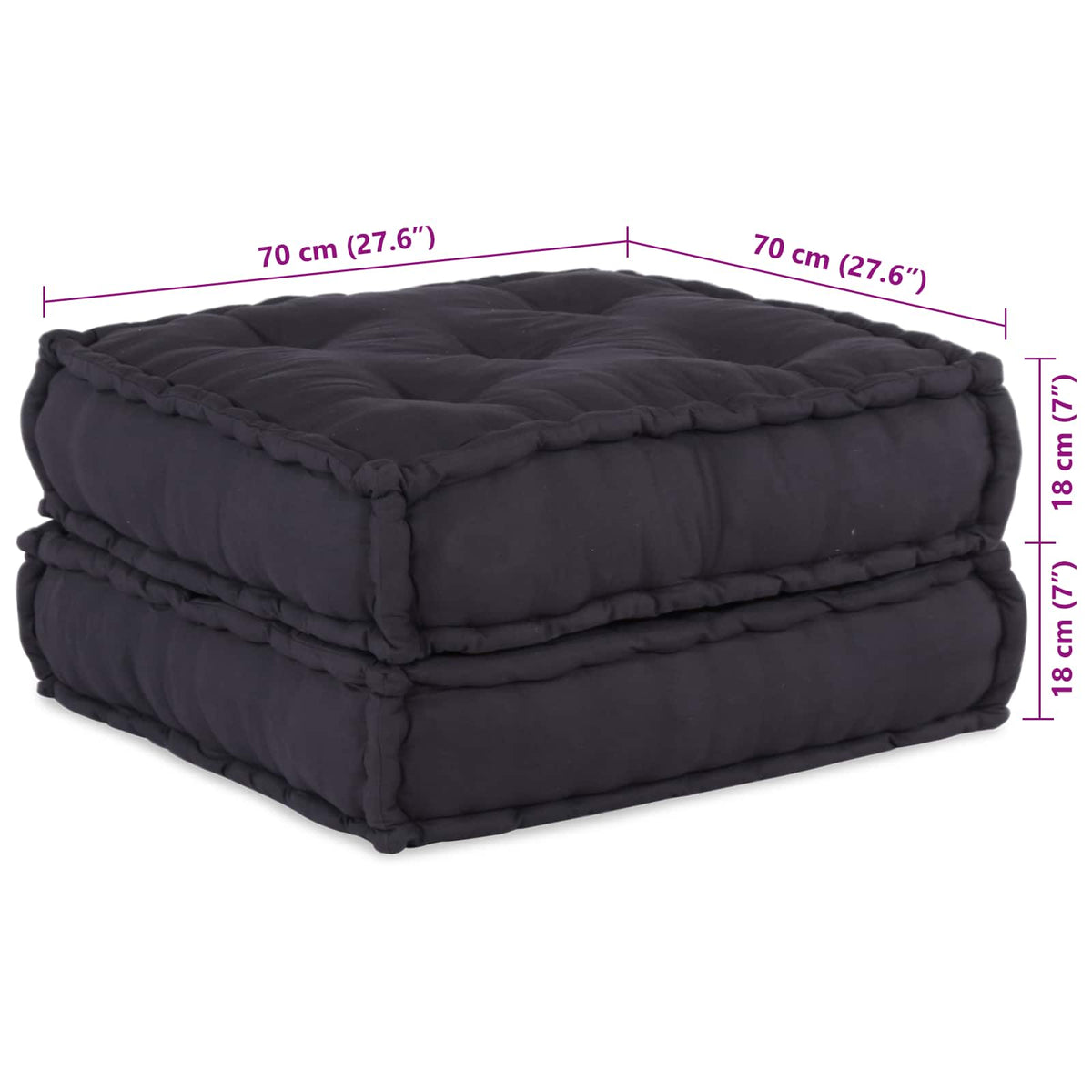 Vidaxl canapé modulable 2 pcs anthracite 140 x 70 x 36 cm tissu