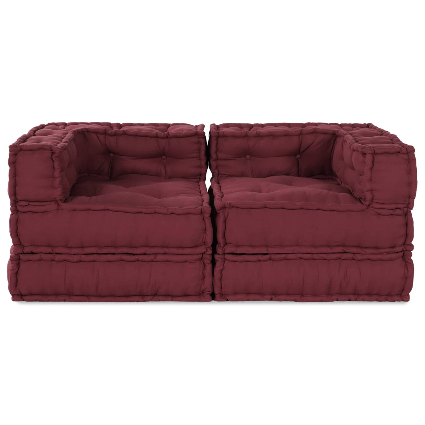 VidaXL canapé modulable 2 pcs bordeaux 140 x 70 x 56 cm tissu