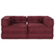 VidaXL canapé modulable 2 pcs bordeaux 140 x 70 x 56 cm tissu