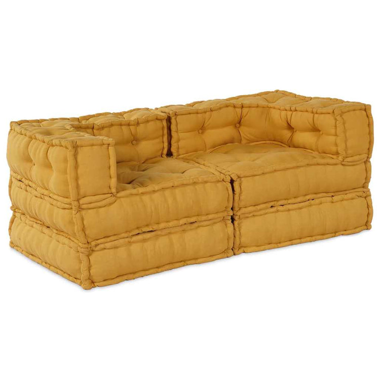 Vidaxl canapé modulable 2 pcs jaune 140 x 70 x 56 cm tissu