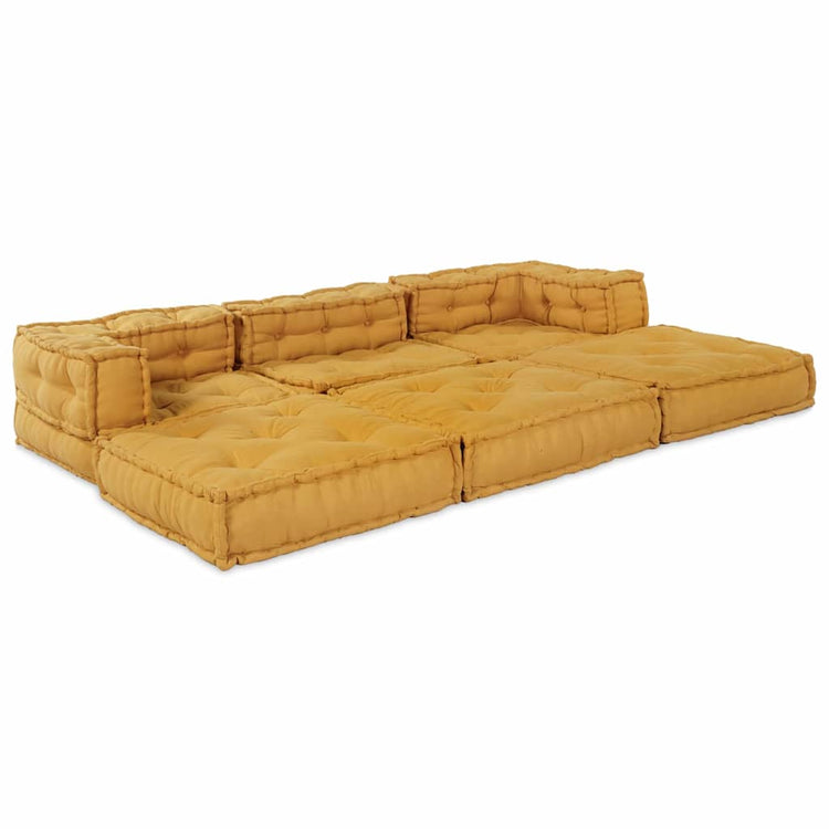 Vidaxl canapé modulable 2 pcs jaune 140 x 70 x 56 cm tissu
