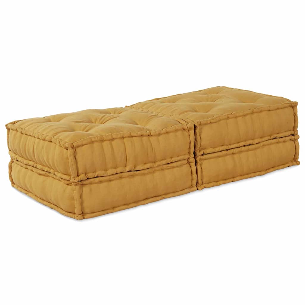 Vidaxl canapé modulable 2 pcs jaune 140 x 70 x 36 cm tissu