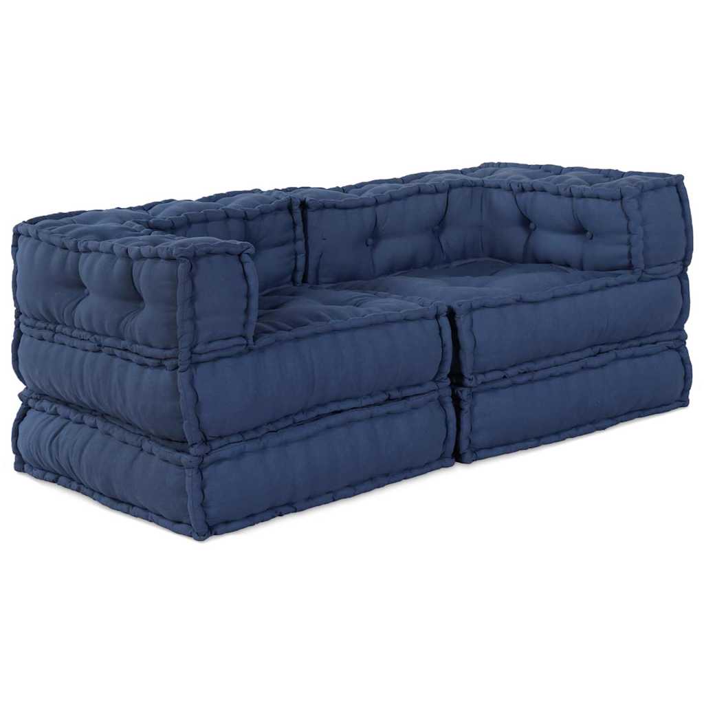 Vidaxl canapé modulable 2 pcs indigo 140 x 70 x 56 cm tissu