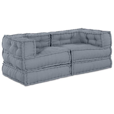 Vidaxl canapé modulable 2 pcs gris 140 x 70 x 56 cm tissu