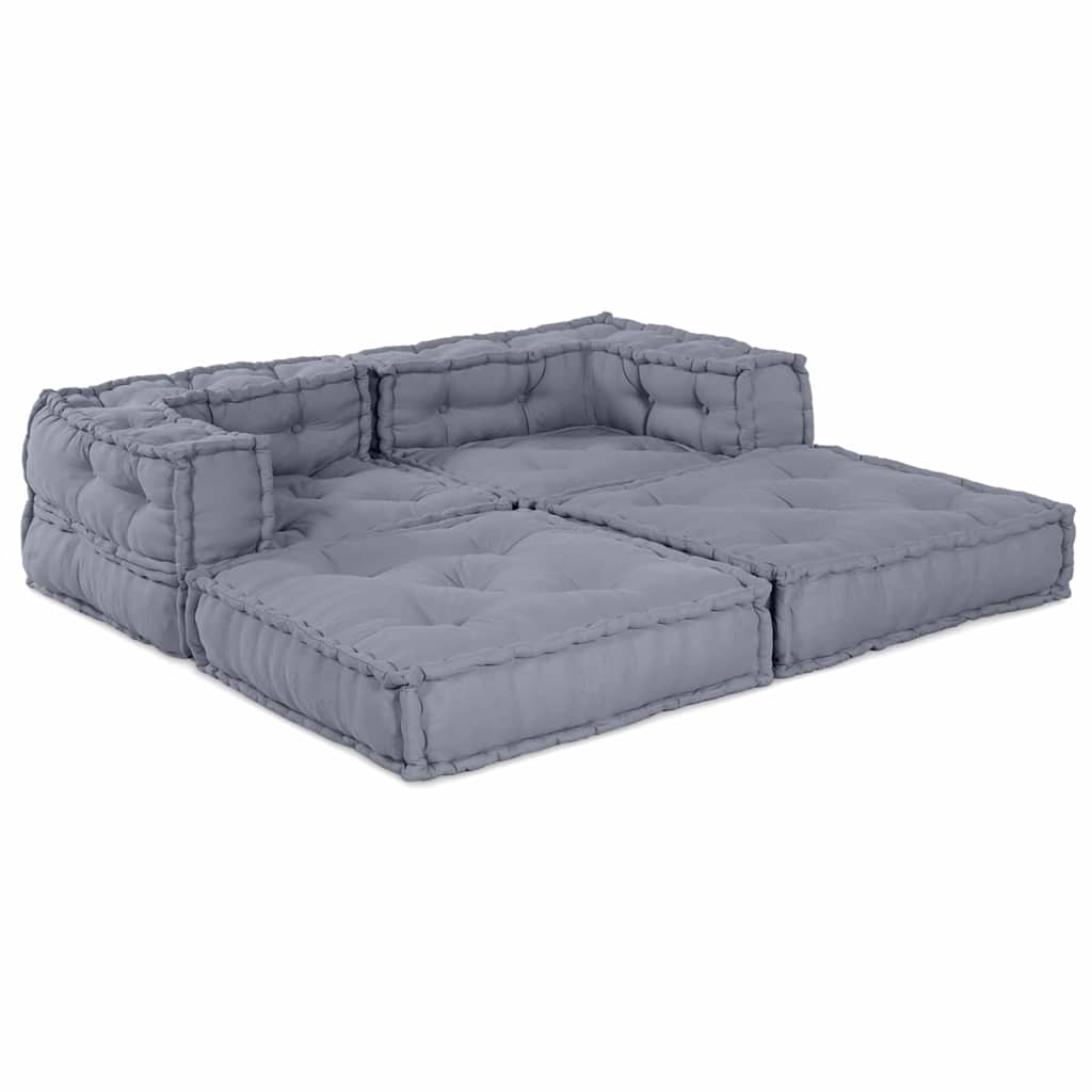 Vidaxl canapé modulable 2 pcs gris 140 x 70 x 56 cm tissu