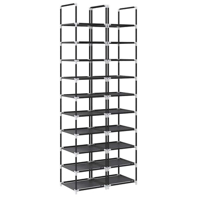 VidaXL étagères à chaussures 2 pcs 33x33x174 cm non tissé 10 couches noir