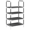 VidaXL étagère à chaussures 4 couches 44x28x77 cm tissu non tissé noir