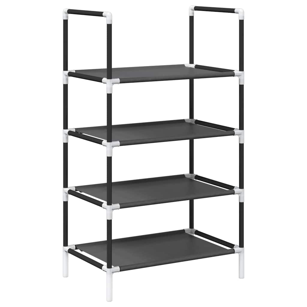 VidaXL étagère à chaussures 4 couches 44x28x77 cm tissu non tissé noir