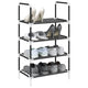 VidaXL étagère à chaussures 4 couches 44x28x77 cm tissu non tissé noir