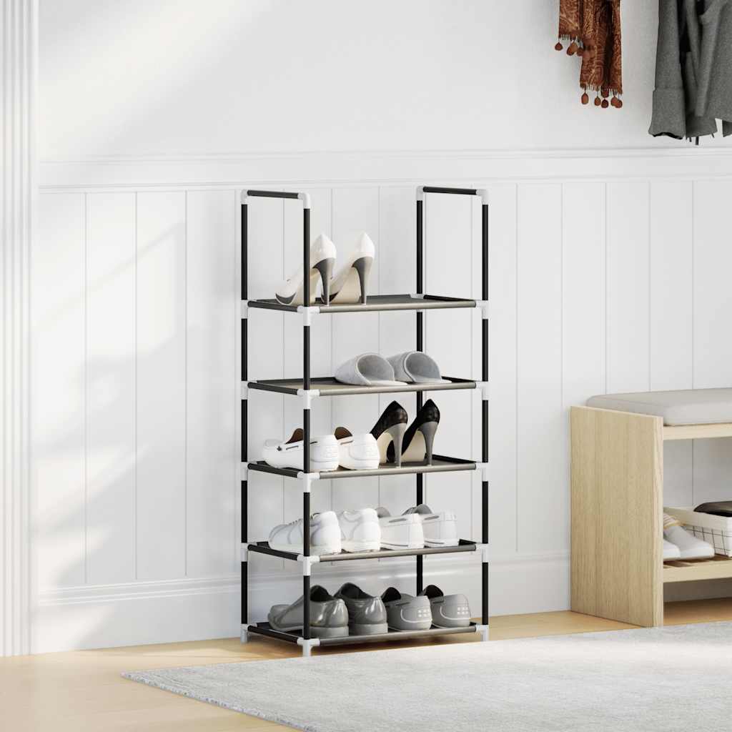 Vidaxx étagère à chaussures 5 couches 44x28x94 cm tissu non tissé noir