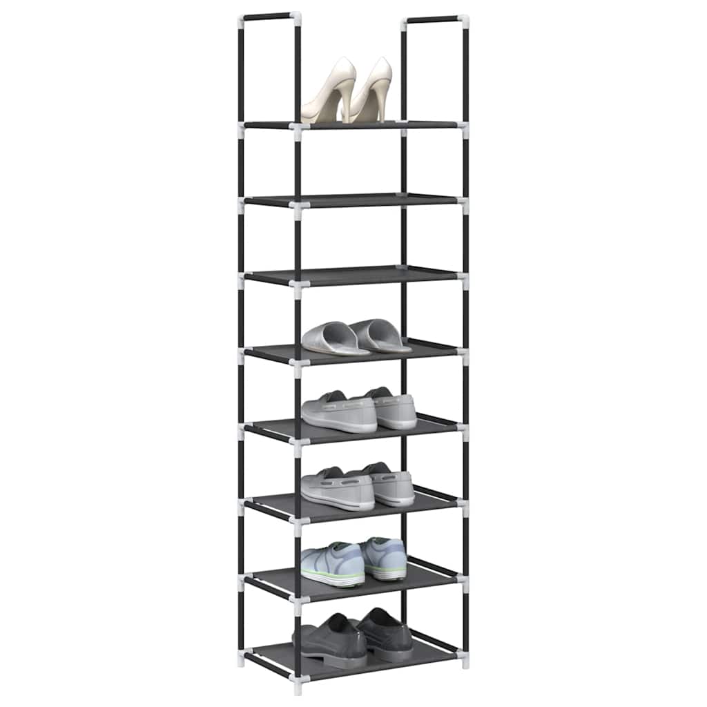 VidaXL étagère à chaussures 8 couches 44x28x145 cm tissu non tissé noir